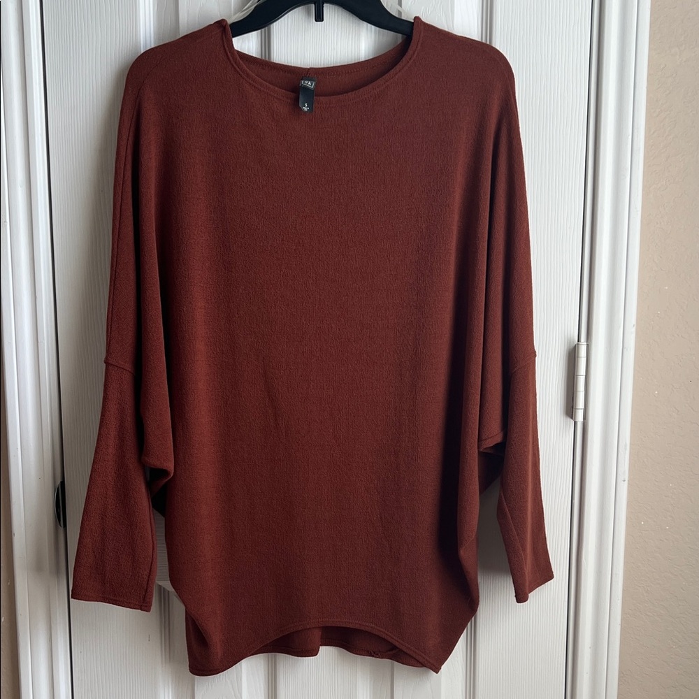 Alya Women's Rust Batwing Dolman Sweater